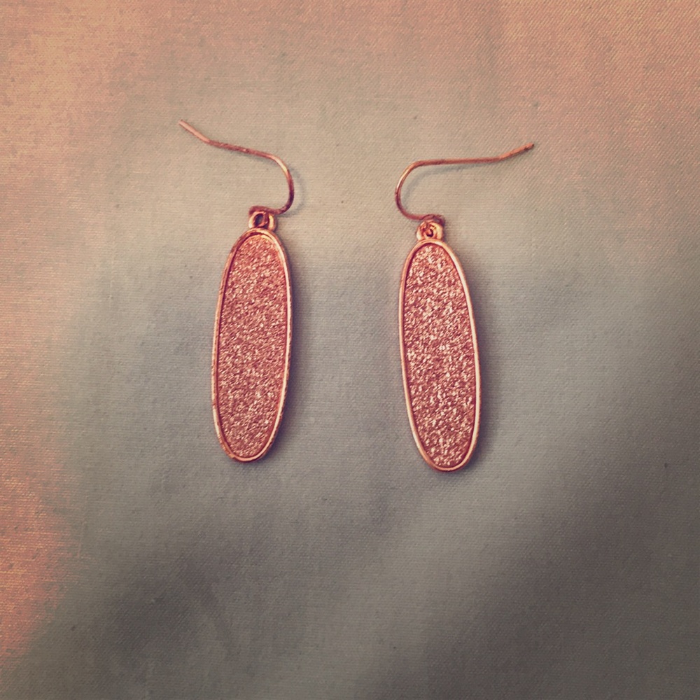Rose Gold Sparkle Earrings.